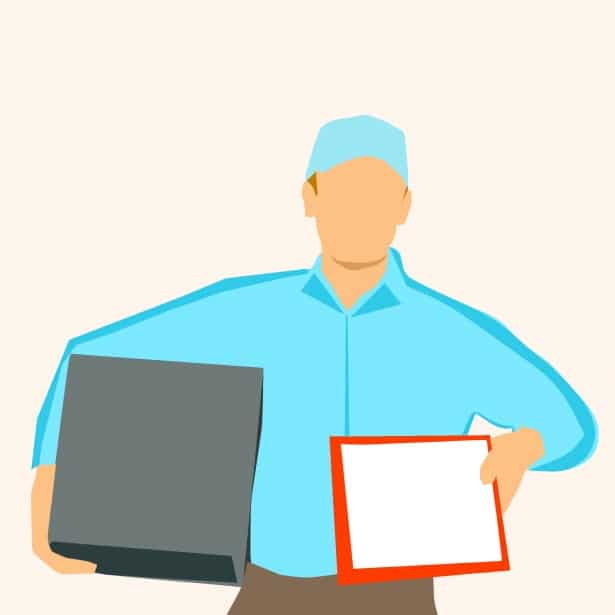 Illustration on a delivery rider