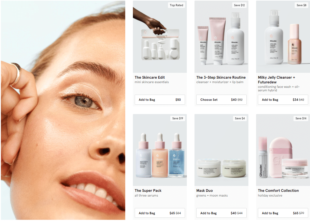 Online shopping product display