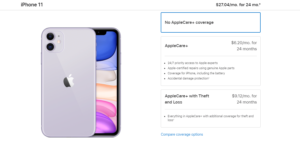 iPhone mobile product display with featured details