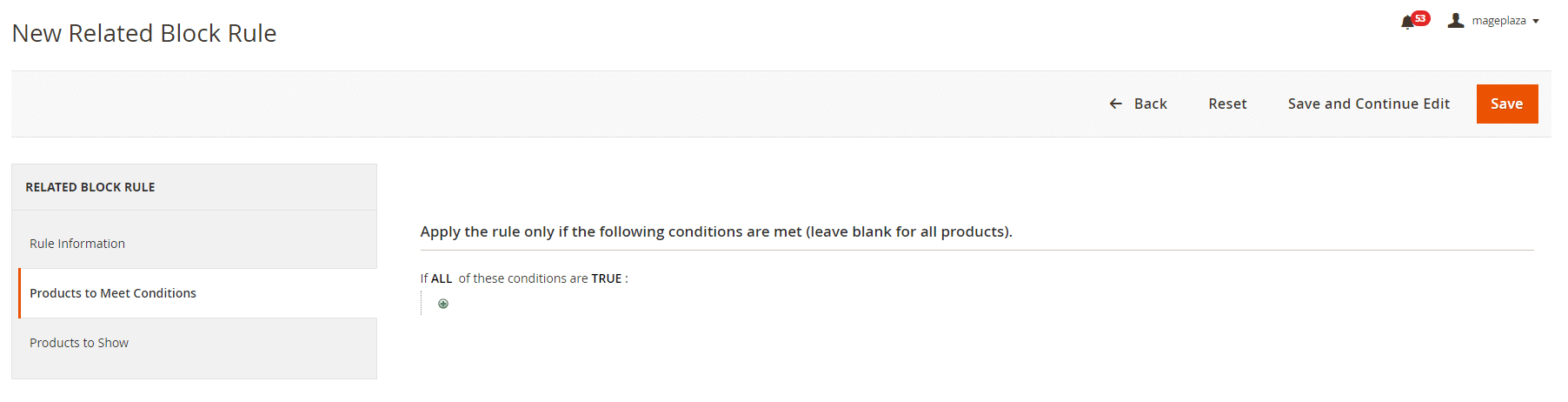 New related block rule meet condition settings